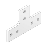 MODULAR SOLUTIONS ALUMINUM CONNECTING PLATE<br>135MM X 135MM FLAT TEE W/HARDWARE